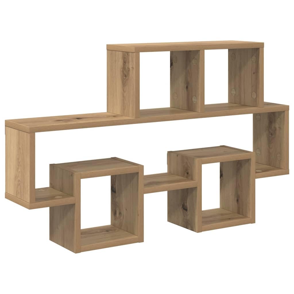Regał ścienny z dębu Artisan 82 x 15 x 51 cm, materiał drewnopochodny, pływający design, nowoczesny regał na książki, zajmuje mało miejsca montaż ścienny do salonu, sypialni