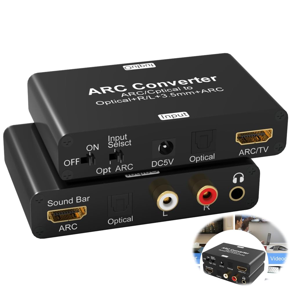 Azonee HDMI Audio Extractor, 192KHz ARC Digital to Analog Converter, DAC with HDMI ARC SPDIF/Optical to HDMI ARC, SPDIF/Optical, L/R or 3.5mm