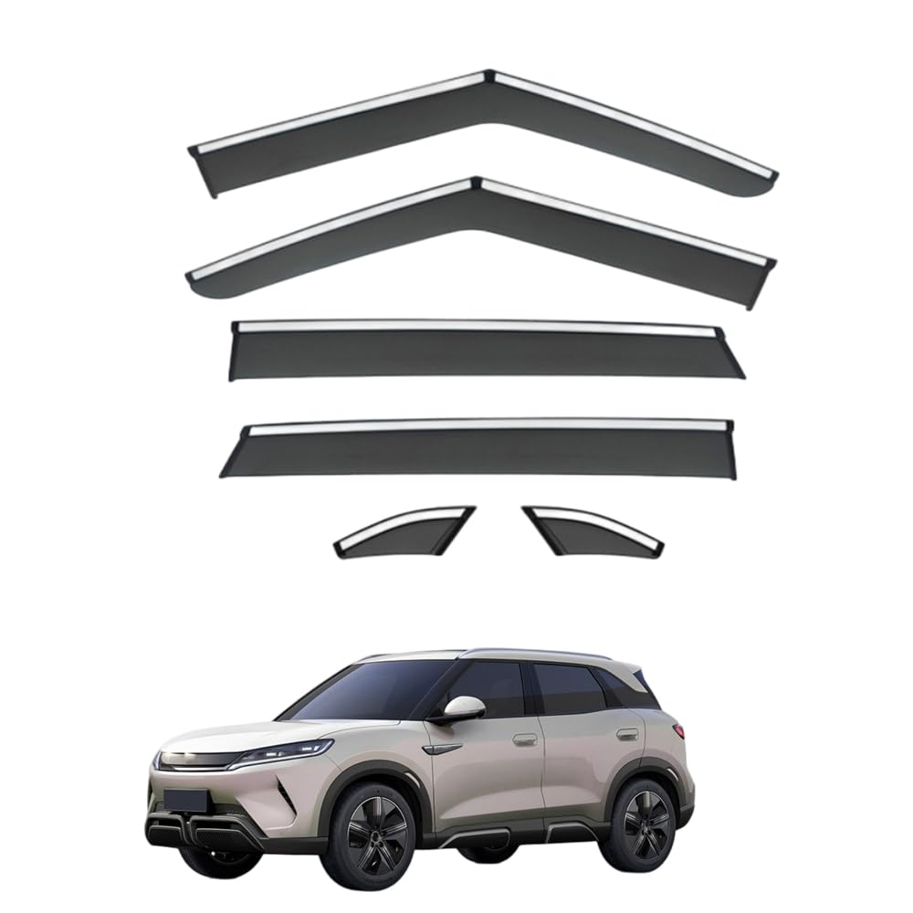 QOEMRHELT 4pc Set In-Channel Wind Deflectors, for BYD Atto 2 2024-2026 Window Visors Rain Guards Vent Visors Rain & Sun Protection,Car Accessories,6PCS