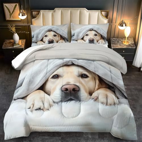 llyxsesty Grey Dog Comforter Twin