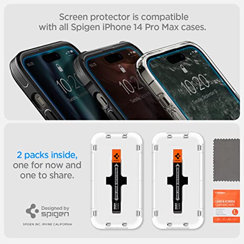 Spigen Ez Fit Tempered Glass Screen Protector For Iphone 14 Pro Max Smartphone - 2 Pack (Sensor Protection) 7 51fpfqFWdVL