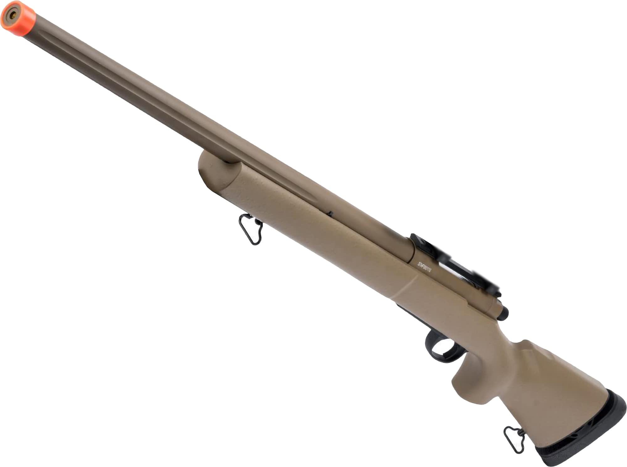 Evike Airsoft - CYMA Standard M24 Mil-Inspired Airsoft Cycling Action Elite Scout Rifle (Color: Tan/Fluted Barrol/Rifle Only)