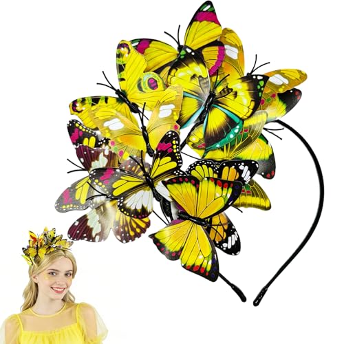 Schmetterling Haarreif Schmetterlings-Fascinator Stirnbänder Schmetterling Kopfschmuck Schmetterling Haarreifen Karneval Schmetterling Fasching Haarband Partei Fee Kopfschmuck