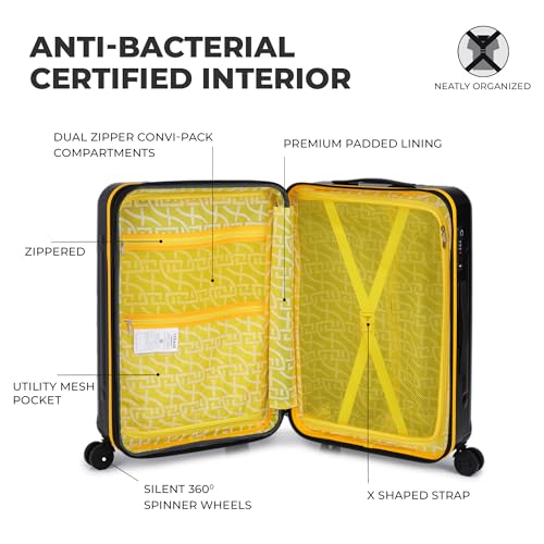 Image of Verage Luxe Romero Set of 2 (M+L) Polycarbonate Hard Shell Luggage with TSA Lock, Lightweight Trolley Suitcase with Double Spinner Wheels, 5-Year International Warranty (24 /28,Sunset Noir)