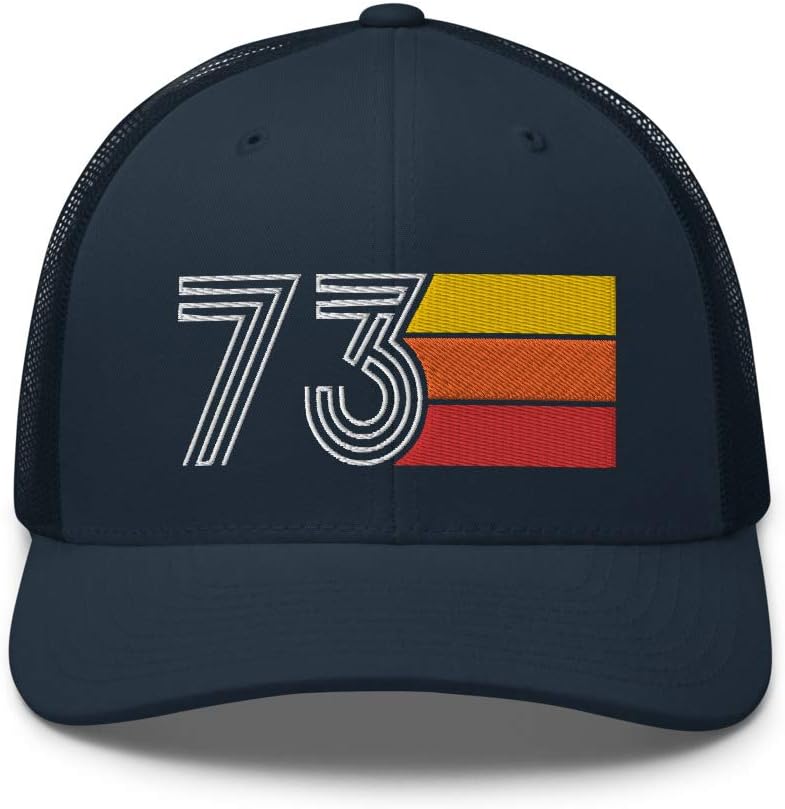 73 1973 Vintage Retro Trucker Cap 53rd Birthday Embroidered Unisex Hat Gift