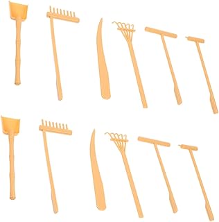 2 Sets Sand Rake Model Accessories Toy Set Desktop Sand Box Accessories Mini Gardening Rake Mini Zen Garden Tools Plastic Yellow Zen Rake Tool Zen Garden Rakes Zen Sand Tray Tools