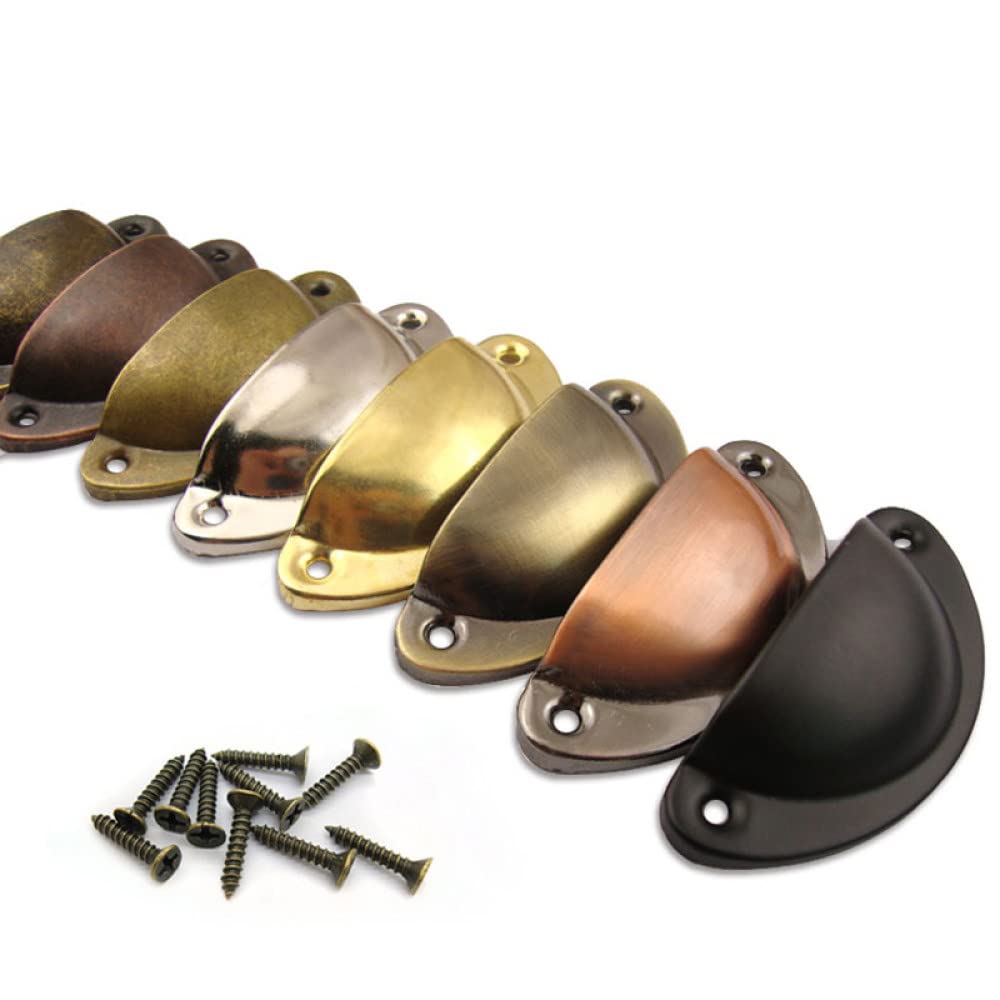 20 STÜCKE Metall Küche Schubladenschrank Türgriff und Möbelknöpfe Hardware Schrank Antike Messing Muschel Griffe,Gold