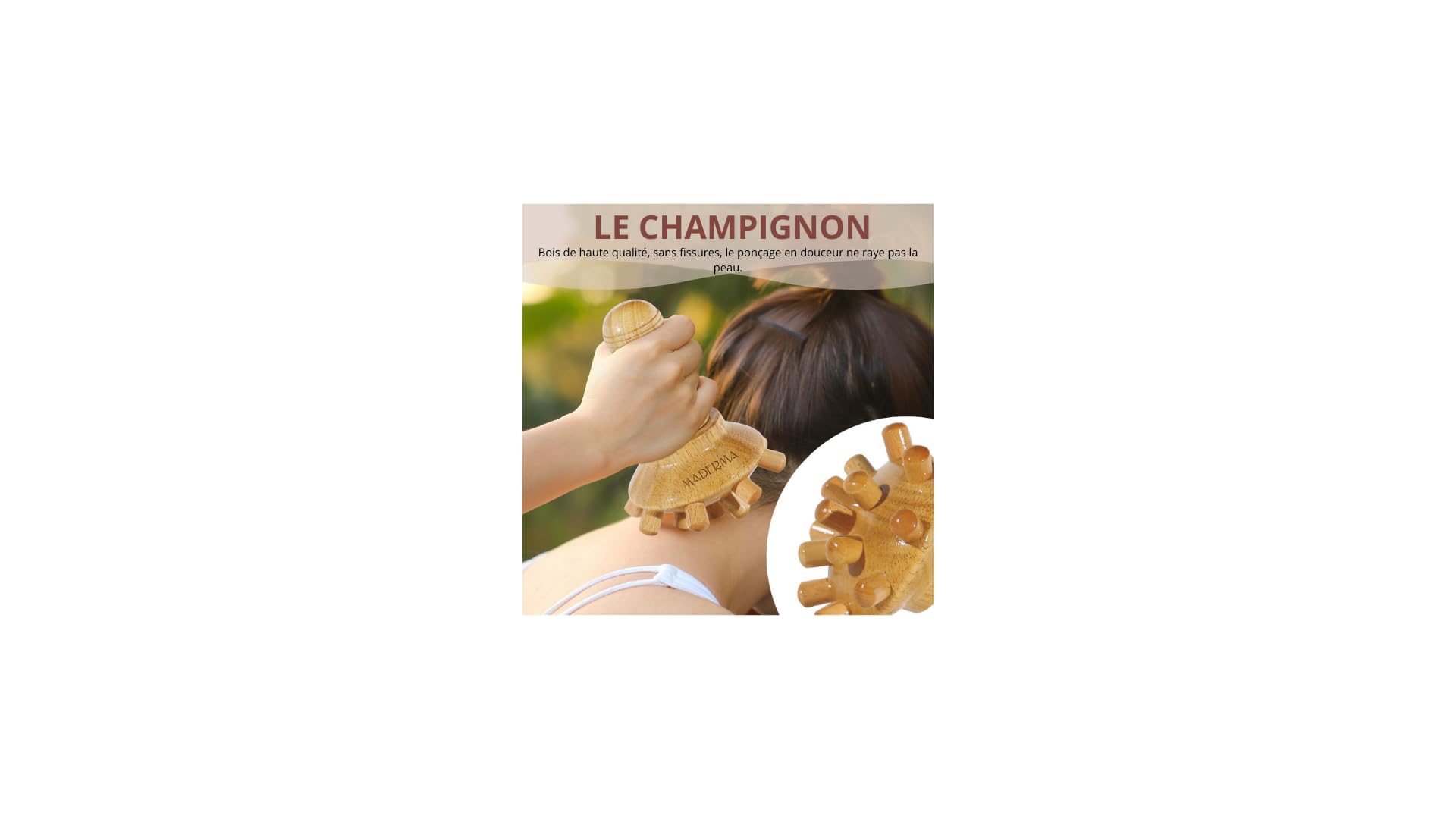 Kit complet de Maderothérapie 6 pièces en bois 100% naturel - Gua sha massage - masseur anti cellulite - dreinage lymphatique - rouleau de massage, venteuse cellulite, massage dos