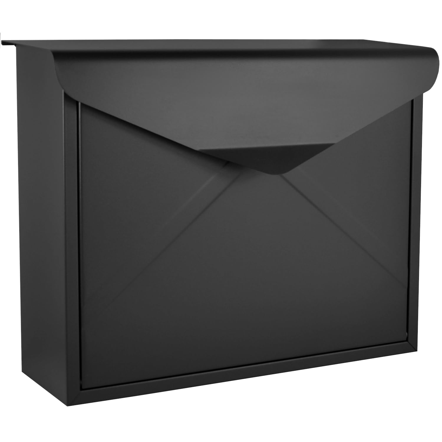 Buzón de diseño de Pared sin Tubo para periódicos | Negro mate RAL 9017, adecuado para A4/C4