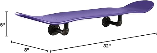 Miniatura 3 de Estante flotante de plataforma de patineta de estilo industrial con sistema de montaje de tubería - Estantería de patinaje interior hecha a medida -