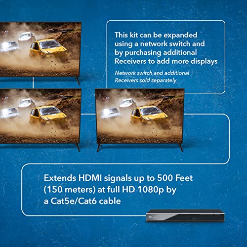 Image of Orei EX-330 HDMI Extender Over Single CAT5e /CAT6 Cable 1080p - Up to 330 FT, Black