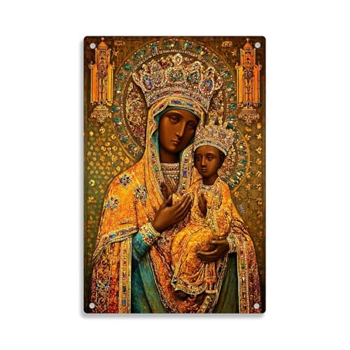 Black Madonna and Child Vintage Metal Sign Print