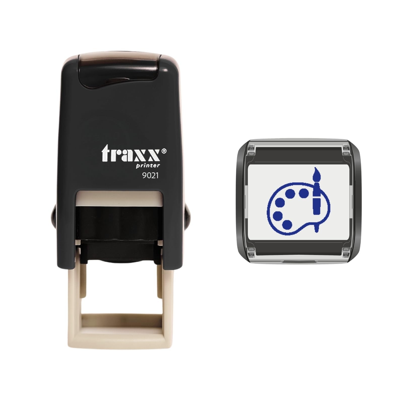 Traxx 9021 Loyalty Card Self Inking Rubber Stamp Painters Decorators Paint Shop *A Blue Paint Palette Design* — image 1