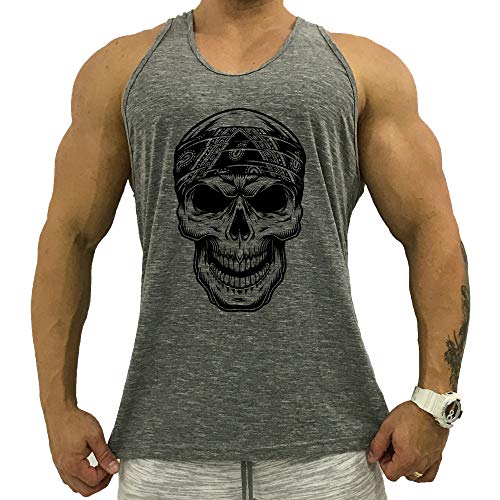 Regata Masculina Cavada MXD Conceito Caveira De Bandana (Nublado, GG)