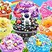LAWOHO 15 Pack Slime Kit for Kids, DIY Crunchy Butter Slime Set with Charms & Add-ins, Soft Non-Sticky Slime Party Favors, Stress Relief Sensory Toys, Birthday Gifts Classroom Prizes for Boys Girls