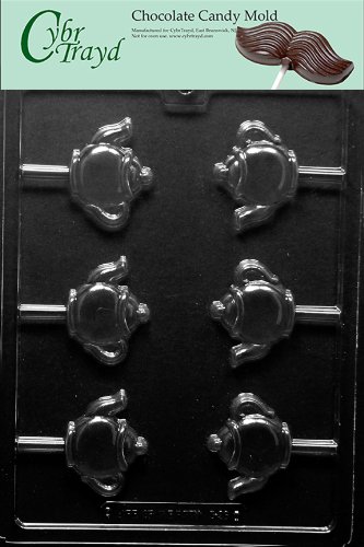 Cybrtrayd Life of the Party Tea Pot Lolly Chocolate Candy Mold in Sealed Protective Poly Bag Imprinted with Copyrighted Cybrtrayd Molding Instructions