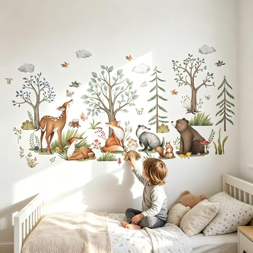 Vinilos decorativos con animales para pared, para cuarto de bebé miniatura 1