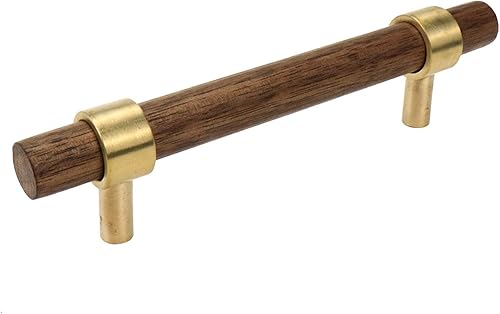 Miniatura 4 de Cajón de 5.51 pulgadas5.512 in de latón nogal para armario de cocina, manija de tirar, distancia de orificio ajustable con tornillo, 4 unidades