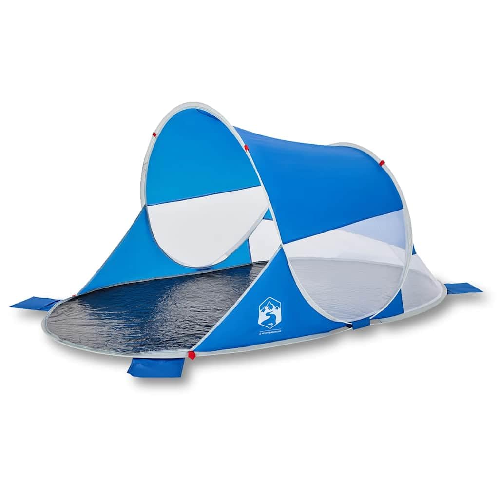 Namiot plażowy Pop-Up Azurblau wodoszczelny z poliestru 190T z powłoką poliuretanową 205 x 125 x lekki namiot samorozkładający na plażę, kemping, do aktywności na świeżym powietrzu, z torbą