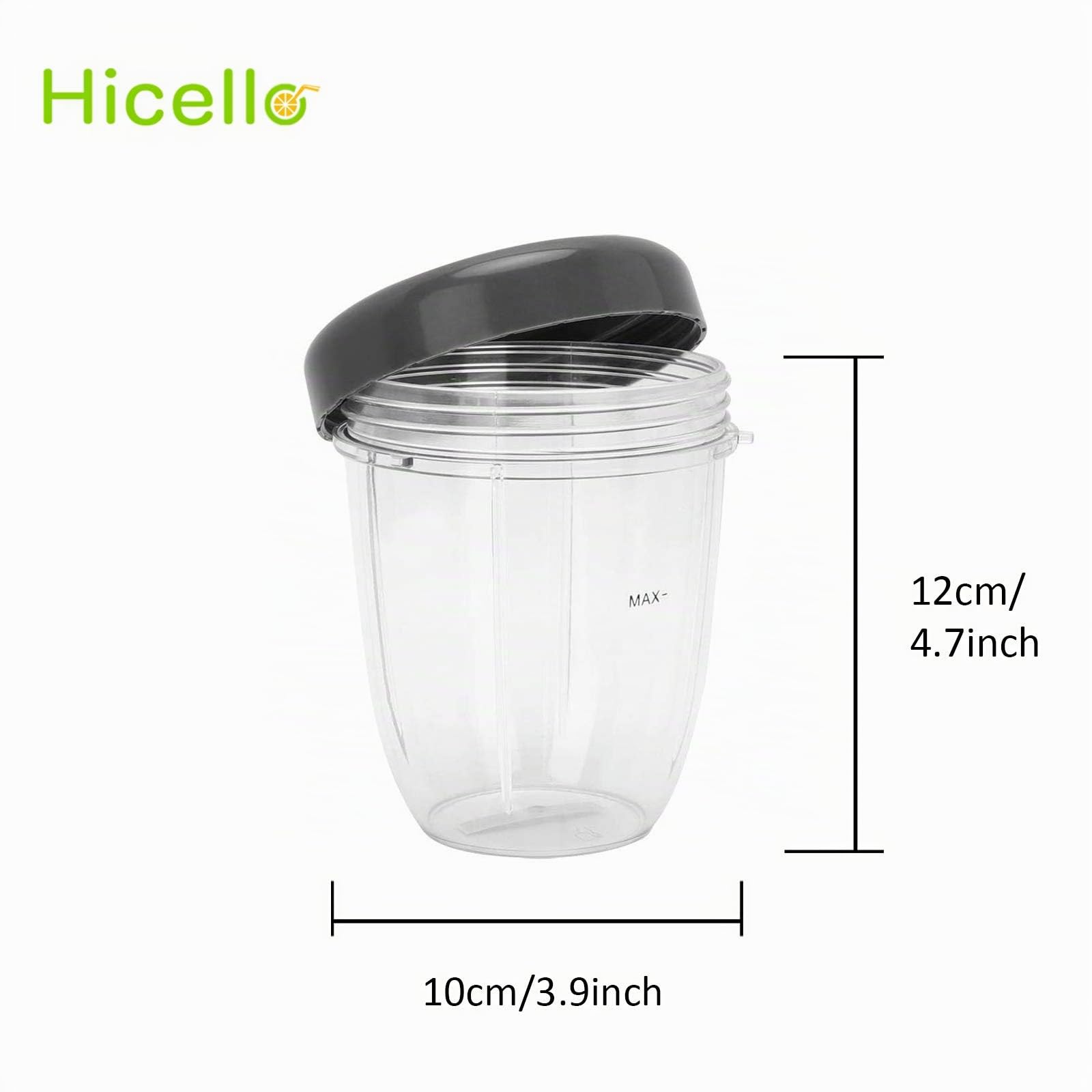 Set di 2 Tazze da 18 Once con Coperchio di Ricambio per frullatore Nutribullet 600 W/900 W