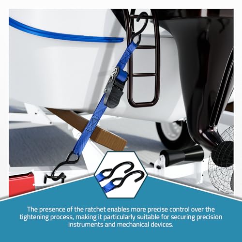 image for PAULINN Boat Trailer Tie-Downs Straps 1 Inch x 4 FT, 2400 LBS Heavy Du