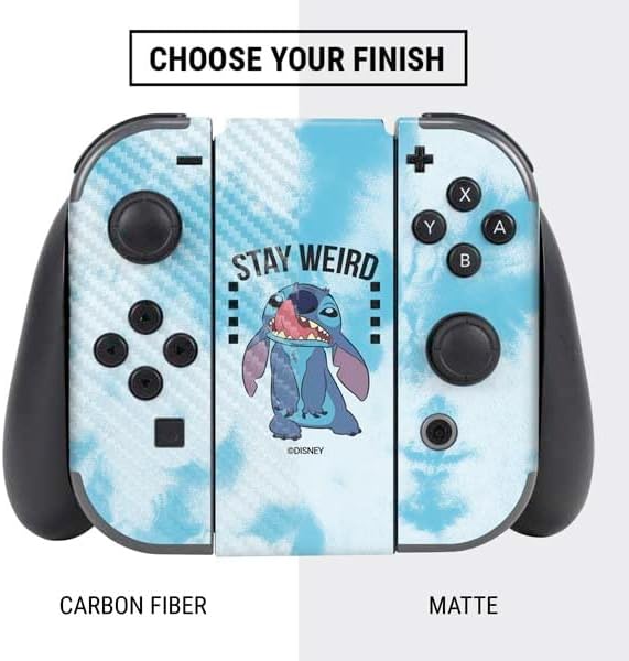 Skinit Decal Gaming Skin Compatible with Nintendo Switch Bundle - Officially Licensed Disney Lilo and Stitch Stay Weird Design