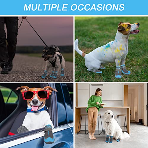 Jspupifip 4Pcs Dog Paw Protection Dog Boots,Breathable Outdoor Sports Dog Shoes For Large Dogs,Waterproof Dog Boots With Non-Slip Rubber Sole And Reflective Straps For Outdoor Rain Hiking Hot Pavement #TOP6