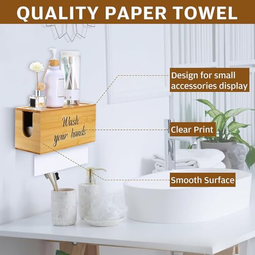 Portatoallas de papel de madera para encimeras de cocina y baño 5