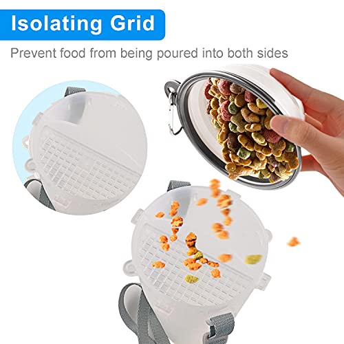 Dog Travel Water Bottle Collapsible Bowls, 2 In 1 Pet Food Container With Collapse Bowls, Outdoor Portable Water Bowls For Walking, Traveling, Camping And Hiking (White) #TOP3