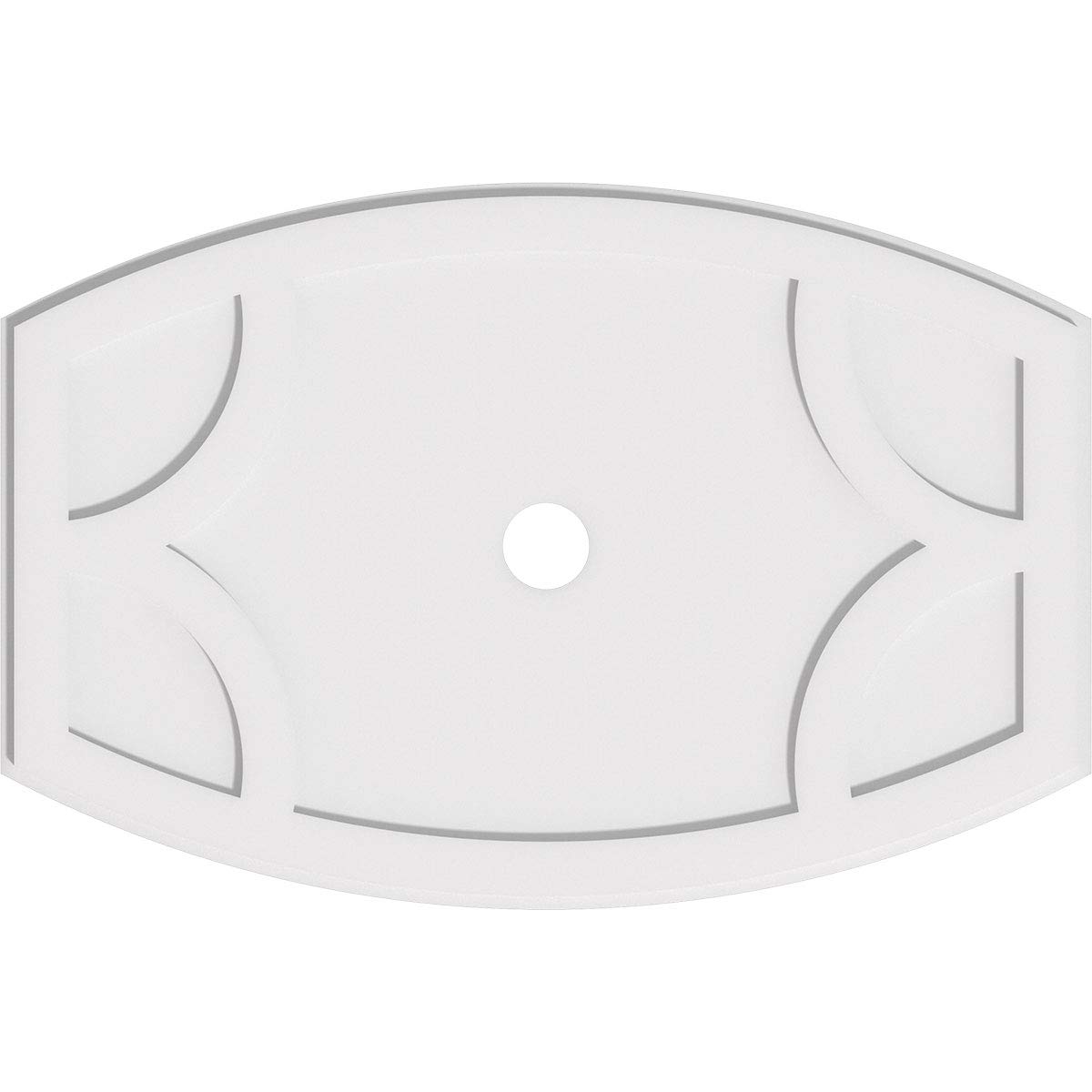 Ekena Millwork CMP38X25KY-03000 Kailey Architectural Grade PVC Contemporary Urethane Ceiling Medallions 38"W x 25 3/8"H x 3"ID x 20 1/2"C x 1"P