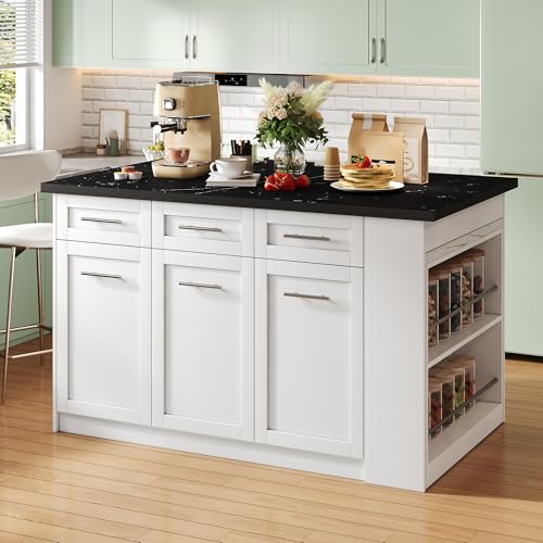Isla de Cocina Encimera de Madera Jaspeada...
