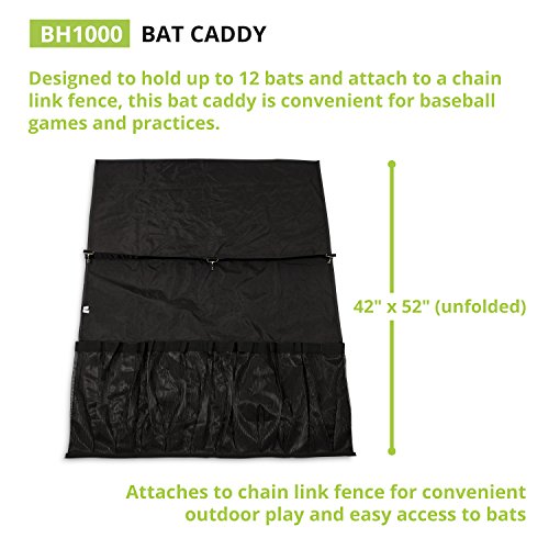 Champion Sports Heavy Duty Nylon Reinforced Bat Caddy With Hanging Hooks - Holds 12 Bats #TOP2