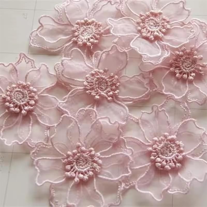 GORGECRAFT 4 toppe ricamate termoadesive a forma di foglie, 2 stili, colore celeste, da cucire, per indumenti, tende, cuscini, coperte, vestiti, decorazioni