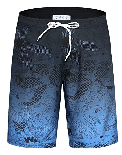 Aptro Men's Swim Trunks Quick Dry Bathing Suit 9" Big & Tall Board Shorts Swimsuit #Hwp023 Blue L #TOP13