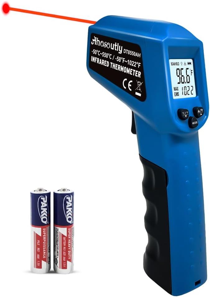 Infrared Thermometer Temperature Gun - 58 ℉~1022 ℉ (- 50 ℃~550 ℃) Non-Contact Digital Laser Infrared Ir Thermometer for Cooking, Barbecue, Food, Repair (Blue)