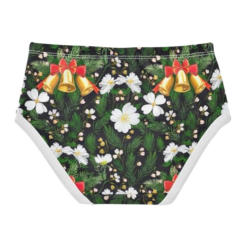 Fun Girls Underwear Toddler 2t Cotton Cute Panties Girl White Winter Flowers Green Kids Briefs Undies2