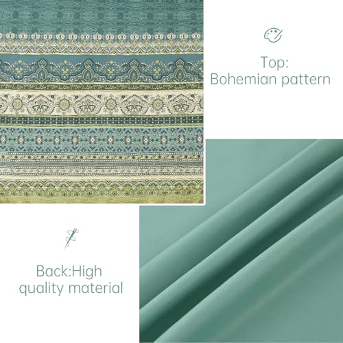 Image of Cottolester Boho Queen Comforter Set 8 Pieces,Green Bohemian Comforter Paisley Striped Bed in A Bag,Soft Microfiber Bedding Set for All Season