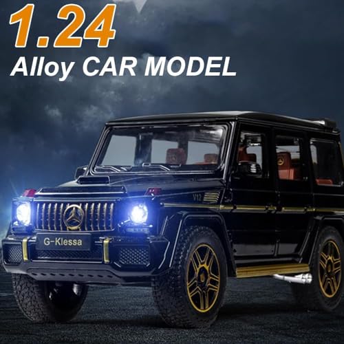Image of Alloy Metal Car 1:24 AMG G63 G-Klessa Diecast Pullback Toy car with Openable Doors & Light, Music Boys Gifts Toys for Kids (White)