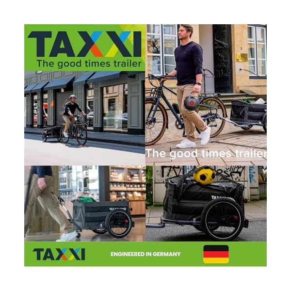 taXXi Load 45 Fahrradanhänger | Gefedert und Tiefergelegter Lastenanhänger | Transportanhänger mit 118 Liter Packvolumen und 45kg Tragkraft | Faltbarer Fahrranhänger Designed in Germany – Bild 7