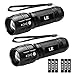 Produktbild LE LED Taschenlampe, Wasserdicht Taschenlampen für Outdoor Sports, Tragbarer Zoombar Superhelle LED Flashlight, Extrem Hell Camping Taschenlampe für Männer, Frauen, Kinder (Black 2 Pack)