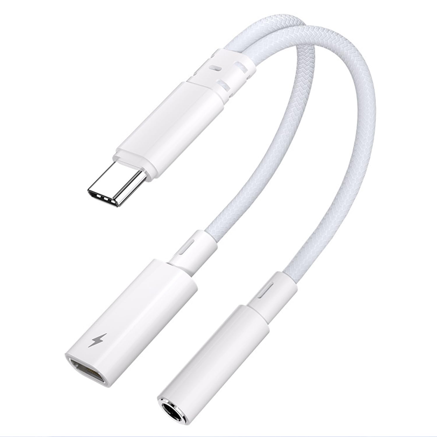 2in1 USB Type-C イヤホン変換アダプター 3.5mm 二股ケーブル…