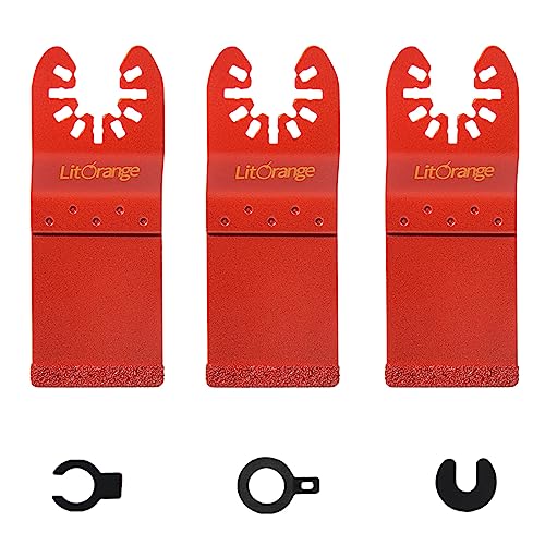 Litorange Multitool Blades Oscillating Multi Tool Carbide End Blades for Grout Removal Mortar Cutting