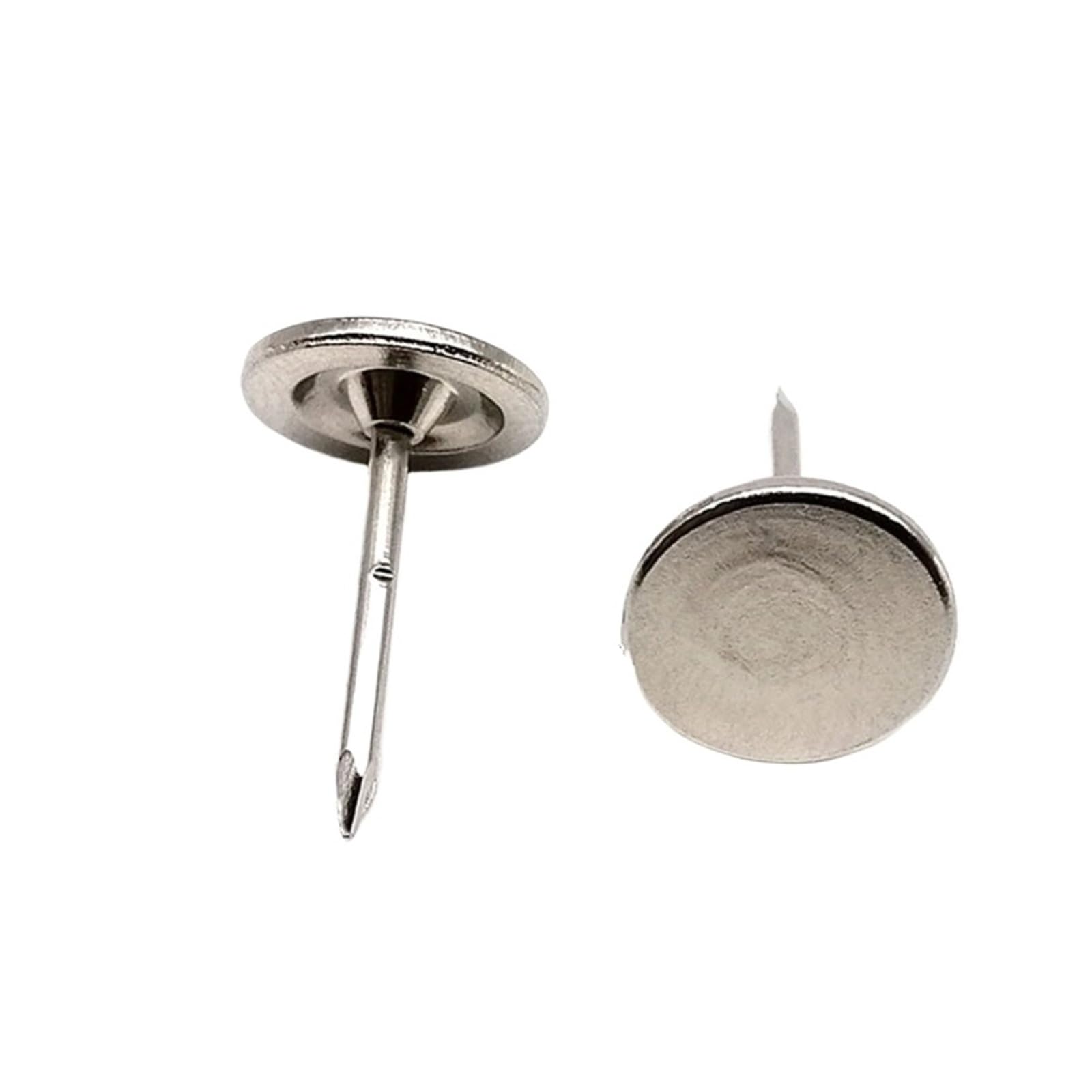 Flat Head Push Pins 50pcs Flat Head Decorative Tack Stud Pushpin Upholstery Nail For Jewelry Chest Gift Case Box Wall Door Sofa Furniture Dia 11mm(Silver)