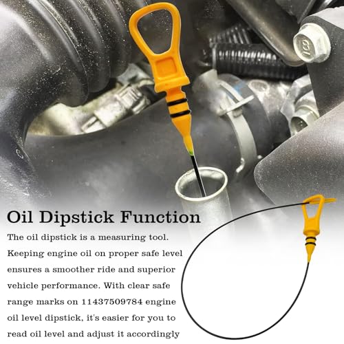 Image of 11437509784 Engine Oil Dipstick Indicator, Fit for 2002-2008 BMW Mini Cooper S 1.6L L4 R52 R53 R56 W11B16A Engine Oil Fluid Level Dip Stick, Replace 917315