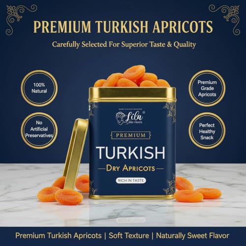 Image of LILA DRY FRUITS Turkish Apricots 275 Grams Soft & Juicy Dried Khubani Rich in Fiber Antioxidants | Healthy Snack for Daily Nutrition Dry Fruit for Kids & Adults Perfect for Gifting