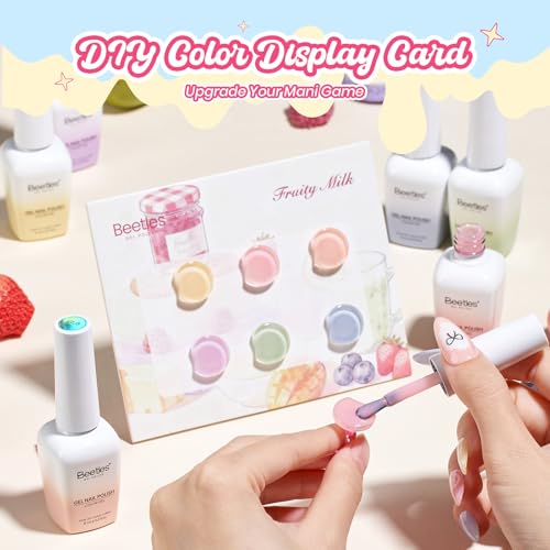 Image of Beetles Fruity Milk Jelly Gel Nail Polish Set - 6 Colors Spring Pastel Gel Polish Kit Pink Purple Blue Peach Nude Green Yellow Sheer Translucent Effect Soak Off UV Nail Art Manicure Gift for Women