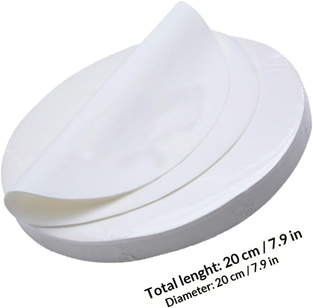 Kichvoe Baking Parchment Paper Sheets 20cm Diameter, 500 Pre-cut Non-stick Greaseproof Baking Liners for Cooking Grilling and Air Fryer Use