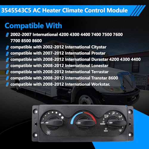3545543C5 AC Heater Climate Control Module Compatible with 2002-2012 International 4200 4300 4400 7400 7500 7600 7700 8500 8600 Citystar Prostar Durastar Lonestar Terrastar Transtar Workstar - Image 3