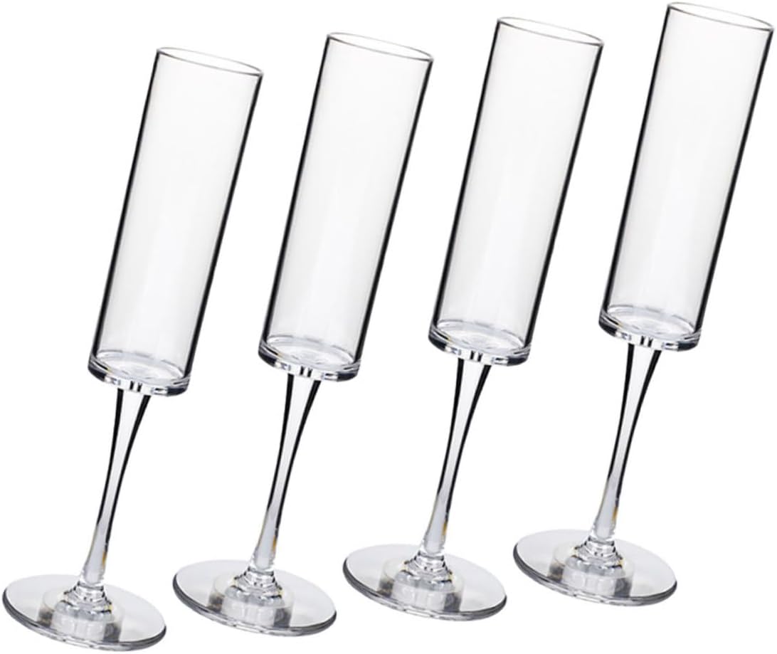4pcs Unbreakable Cocktail Goblets Clear Drinking Wine Flutes Party Drinkware for Mojitos and Wine Shatterproof Material for Celebrations