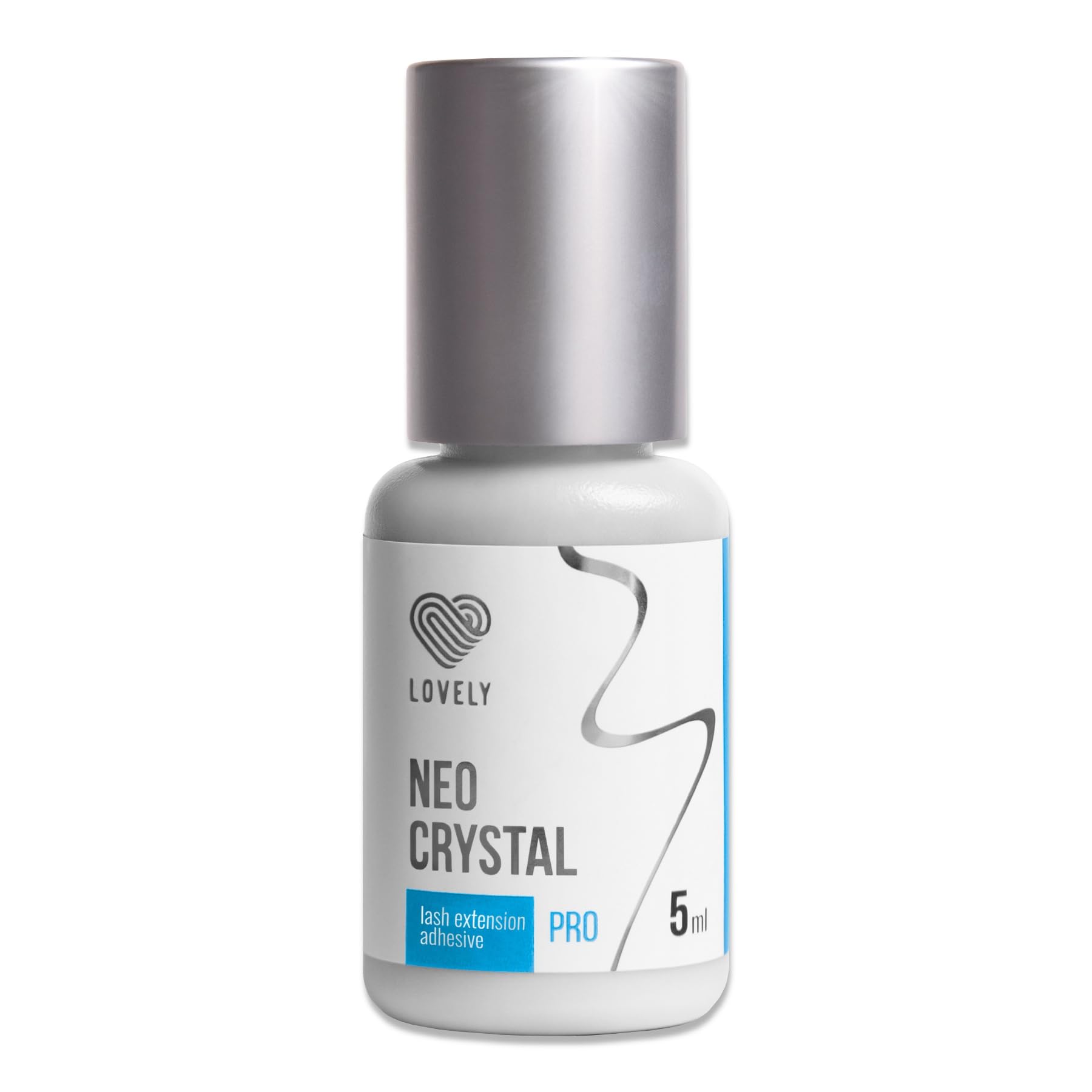 LOVELY Klej do rzęs NEO Crystal – przezroczysty do kolorowych rzęs, czas schnięcia: 1 sek. i 8 tygodni, siła przyczepności – klej do przedłużania rzęs nadaje się do studia i zastosowań innych – 5 ml